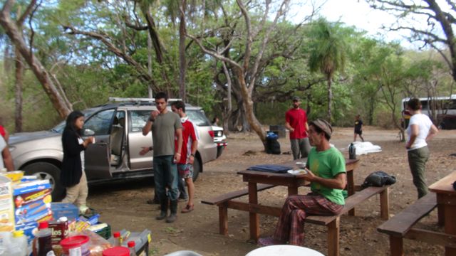 al the students help to clear the camp ground