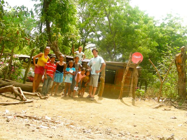 in front of their house