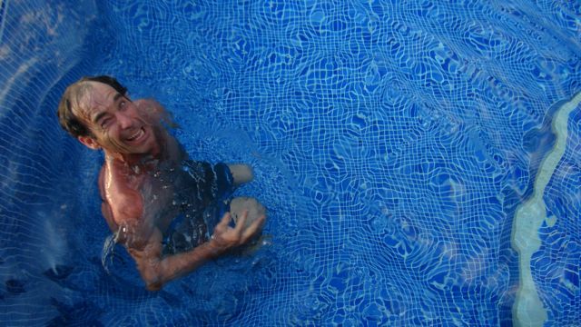 Brady in Jason's pool